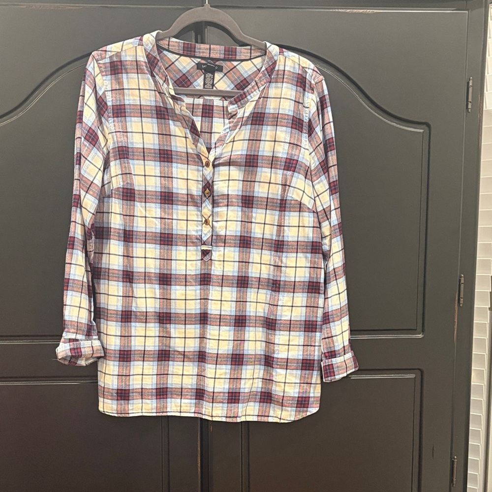 Lands' End Multicolor Plaid Shirt